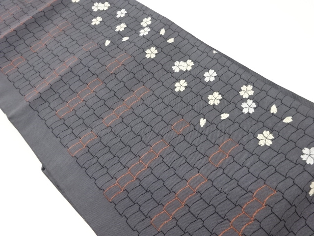 JAPANESE NAGOYA OBI / WOVEN SAKURA